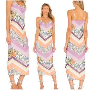 AFRM Amina Mixed Print Midi Dress Medium BNWT REVOLVE